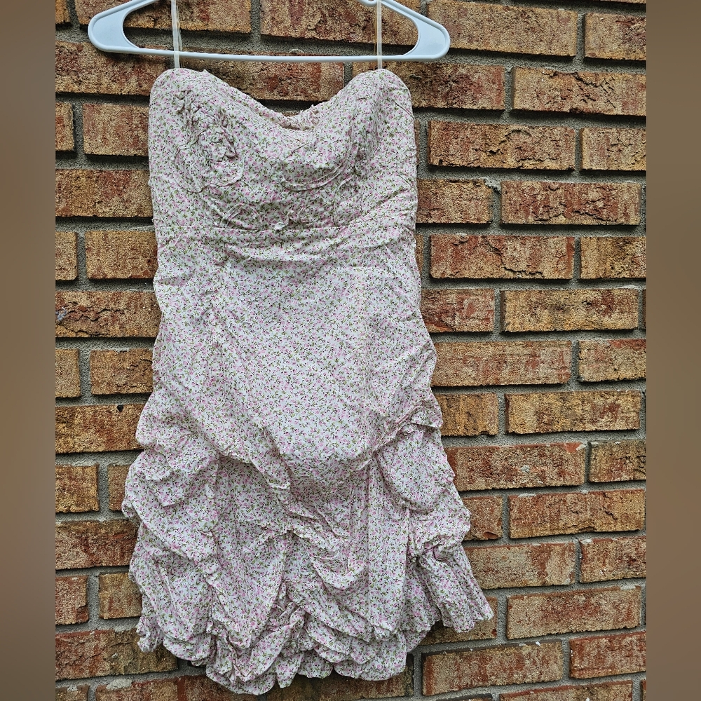 Sequin Hearts White Floral Dress